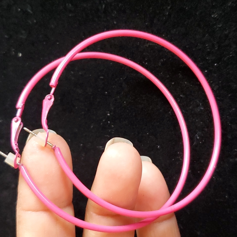 Big Fashion Pink Earrings.